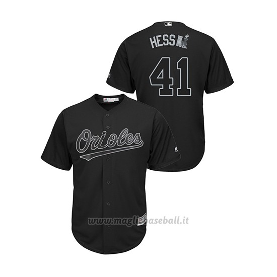 Maglia Baseball Uomo Baltim Ore Orioles David Hess 2019 Players Weekend Hess Replica Nero